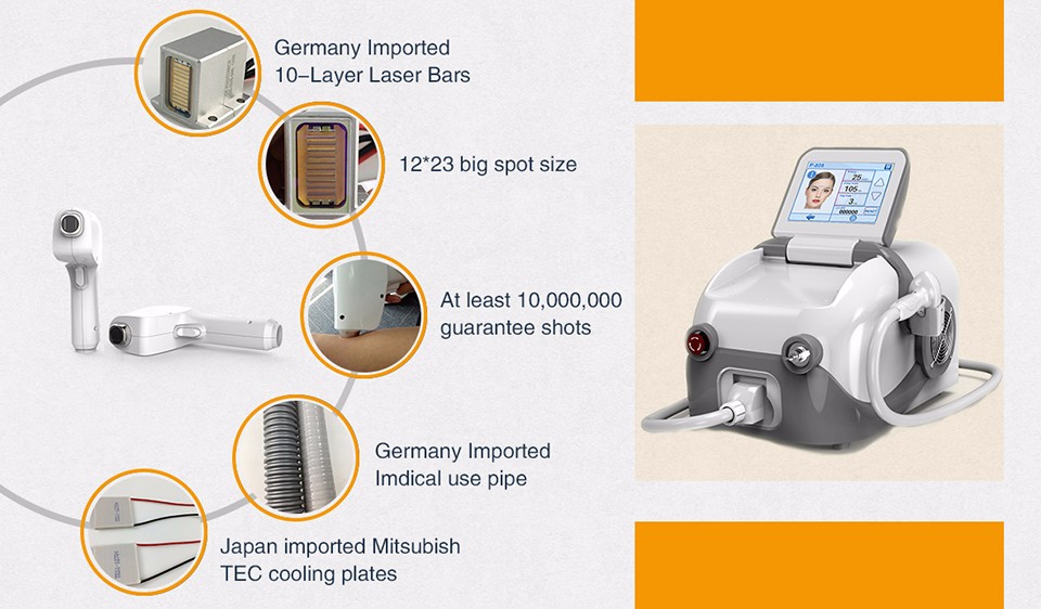Hottest Germany Device 808 Diode/hair Removal Diode Laser Machine